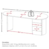 Mesa Escrivaninha Organica 4 Gavetas 183 cm Carvalho Branco Artany