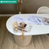 Mesa Escrivaninha Organica 4 Gavetas 183 cm Carvalho Branco Artany
