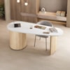 Mesa Escrivaninha Organica 4 Gavetas 183 cm Carvalho Branco Artany