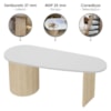 Mesa Escrivaninha Organica 4 Gavetas 183 cm Carvalho Branco Artany