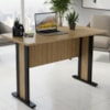 Mesa Escrivaninha Para Escritório 117 cm ME4194 Amendoa Preto Tecno Mobili