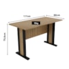 Mesa Escrivaninha Para Escritório 117 cm ME4194 Amendoa Preto Tecno Mobili
