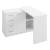 Mesa Escrivaninha Tampo Giratorio 4 Gavetas 1 Porta 2 Nichos 100X109 cm Branco Artany