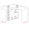 Mesa Escrivaninha Tampo Giratorio 4 Gavetas 1 Porta 2 Nichos 100X109 cm Branco Artany
