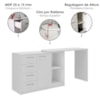 Mesa Escrivaninha Tampo Giratorio 4 Gavetas 1 Porta 2 Nichos 100X109 cm Branco Artany