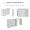 Mesa Escrivaninha Tampo Giratorio 4 Gavetas 1 Porta 2 Nichos 100X109 cm Branco Artany