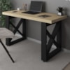 Mesa Escrivaninha Tampo Tamburato 135 cm Carvalho Preto Artany