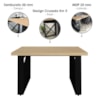Mesa Escrivaninha Tampo Tamburato 135 cm Carvalho Preto Artany