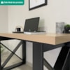 Mesa Escrivaninha Tampo Tamburato 135 cm Carvalho Preto Artany