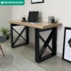 Mesa Escrivaninha Tampo Tamburato 135 cm Carvalho Preto Artany