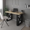 Mesa Escrivaninha Tampo Tamburato 135 cm Carvalho Preto Artany