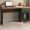 Mesa Escrivaninha Tampo Tamburato 2 Gavetas 1 Nicho 135 cm Freijo Preto Artany