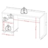 Mesa Escrivaninha Tampo Tamburato 2 Gavetas 1 Nicho 135 cm Freijo Preto Artany