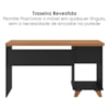 Mesa Escrivaninha Tampo Tamburato 2 Gavetas 1 Nicho 135 cm Freijo Preto Artany