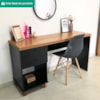 Mesa Escrivaninha Tampo Tamburato 2 Gavetas 1 Nicho 135 cm Freijo Preto Artany