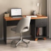 Mesa Escrivaninha Tampo Tamburato 2 Gavetas 1 Nicho 135 cm Freijo Preto Artany