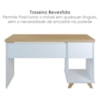 Mesa Escrivaninha Tampo Tamburato 2 Gavetas 1 Nicho 135 cm Olmo Branco Artany