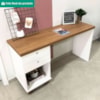 Mesa Escrivaninha Tampo Tamburato 2 Gavetas 1 Nicho 135 cm Olmo Branco Artany