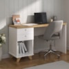 Mesa Escrivaninha Tampo Tamburato 2 Gavetas 1 Nicho 135 cm Olmo Branco Artany