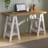 Mesa Escrivaninha Tampo Tamburato 4 Prateleiras 135X60 cm Olmo Branco Artany