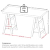 Mesa Escrivaninha Tampo Tamburato 4 Prateleiras 135X60 cm Olmo Branco Artany