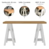Mesa Escrivaninha Tampo Tamburato 4 Prateleiras 135X60 cm Olmo Branco Artany