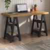 Mesa Escrivaninha Tampo Tamburato 4 Prateleiras 135X60 cm Olmo Preto Artany
