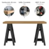 Mesa Escrivaninha Tampo Tamburato 4 Prateleiras 135X60 cm Olmo Preto Artany