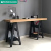 Mesa Escrivaninha Tampo Tamburato 4 Prateleiras 135X60 cm Olmo Preto Artany
