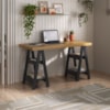 Mesa Escrivaninha Tampo Tamburato 4 Prateleiras 135X60 cm Olmo Preto Artany