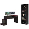 Mesa Gamer 1 Gaveta E Estante Livreiro Preto Vermelho ARLY