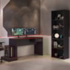 Mesa Gamer 1 Gaveta E Estante Livreiro Preto Vermelho ARLY