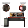 Mesa Gamer 1 Gaveta E Estante Livreiro Preto Vermelho ARLY