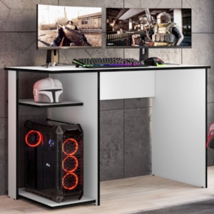 Mesa Gamer 108 cm Essence Play Branco Preto RUDK
