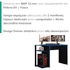 Mesa Gamer 108 cm Essence Play Preto Azul RUDK
