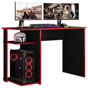 Mesa Gamer 108 cm Essence Play Preto Vermelho RUDK