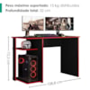 Mesa Gamer 108 cm Essence Play Preto Vermelho RUDK