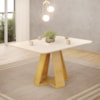 Mesa Jantar Retangular 120x90 cm Sem Vidro Kiara Cedro Quartzo Dj Moveis