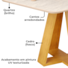 Mesa Jantar Retangular 120x90 cm Sem Vidro Kiara Cedro Quartzo Dj Moveis