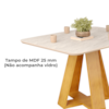 Mesa Jantar Retangular 120x90 cm Sem Vidro Kiara Cedro Quartzo Dj Moveis