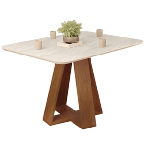 Mesa Jantar Retangular 120x90 cm Sem Vidro Kiara Freijo Quartzo Dj Moveis