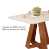 Mesa Jantar Retangular 120x90 cm Sem Vidro Kiara Freijo Quartzo Dj Moveis