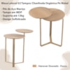 Mesa Lateral 02 Tampos Chanfrada Pe Metal Dourado Hanover Artesano