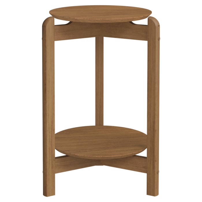 Mesa Lateral Lizz Redonda 40x60 cm Pés Madeira Cedro DCASA