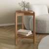 Mesa Lateral Lizz Redonda 40x60 cm Pés Madeira Cedro DCASA