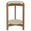 Mesa Lateral Lizz Redonda 40x60 cm Pés Madeira Off White Cedro DCASA