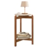 Mesa Lateral Lizz Redonda 40x60 cm Pés Madeira Off White Cedro DCASA
