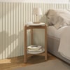 Mesa Lateral Lizz Redonda 40x60 cm Pés Madeira Off White Cedro DCASA