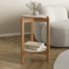 Mesa Lateral Lizz Redonda 40x60 cm Pés Madeira Off White Cedro DCASA