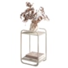 Mesa Lateral Luna 40 cm Pes Metalicos Off White Artesano
